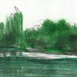 Detail of Study of Bewl Water by Donna Southern Art, Painting, Watercolour and pencil