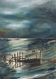 Seascape - Stormy Weather by donnasouthernart, Giclee Print