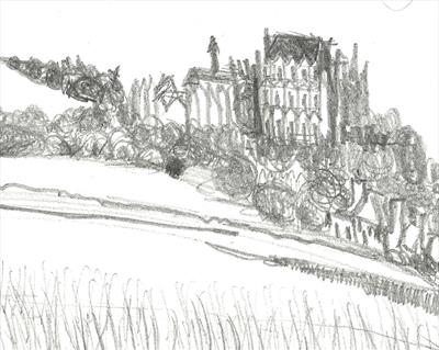 Lancing College detail 1 0f 3 by Donna Southern Art, Drawing, Graphite on paper